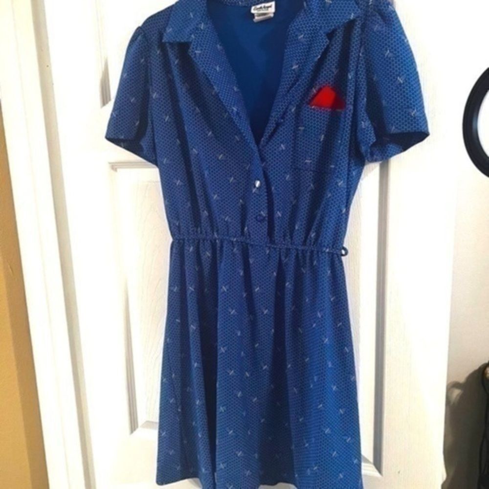 Earth angel dress large Vintage 1970s novelty print uniform